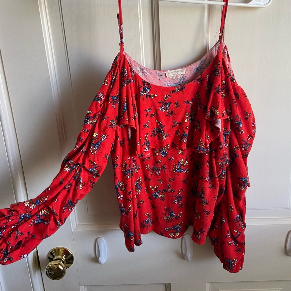 Red Patterned Top